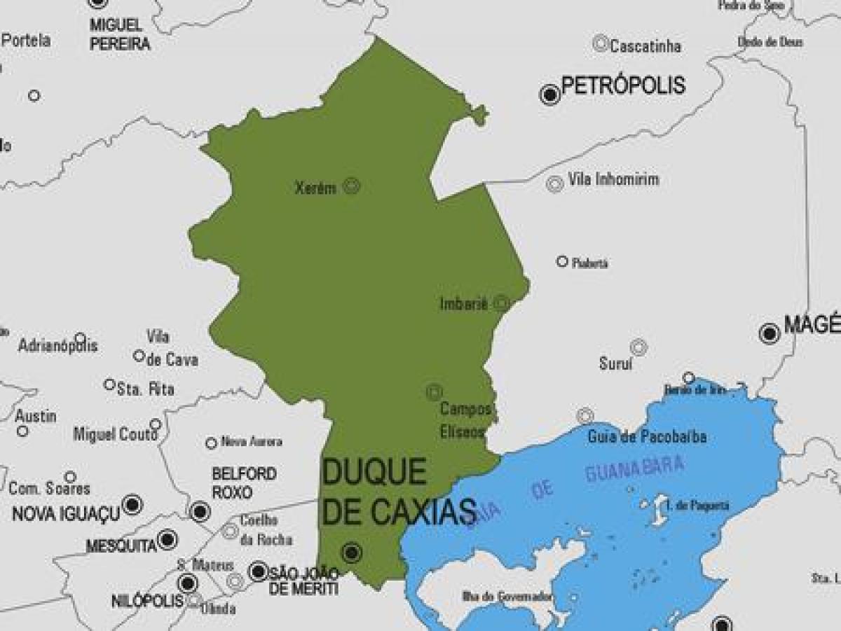 Mapa Duque de Caxias udalerriko