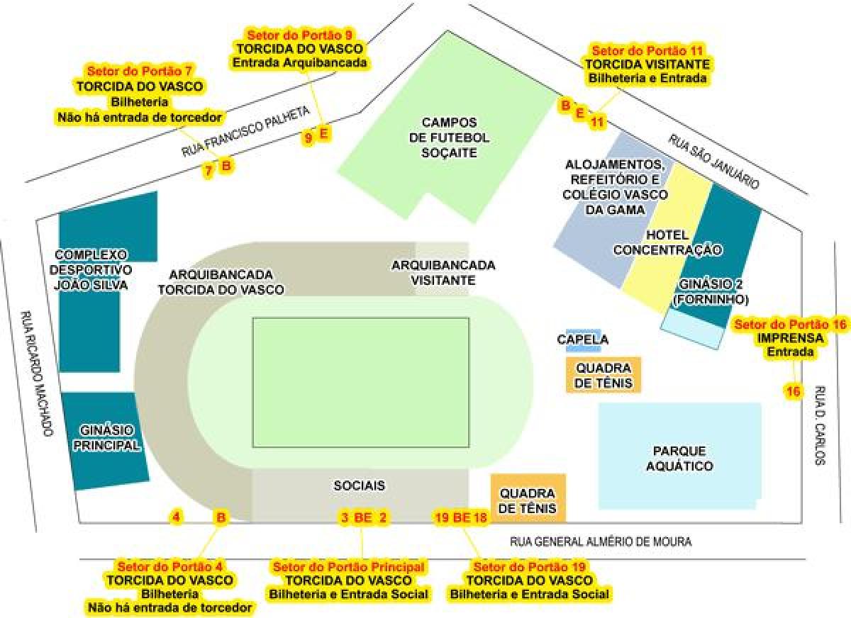 Mapa estadio São Januário