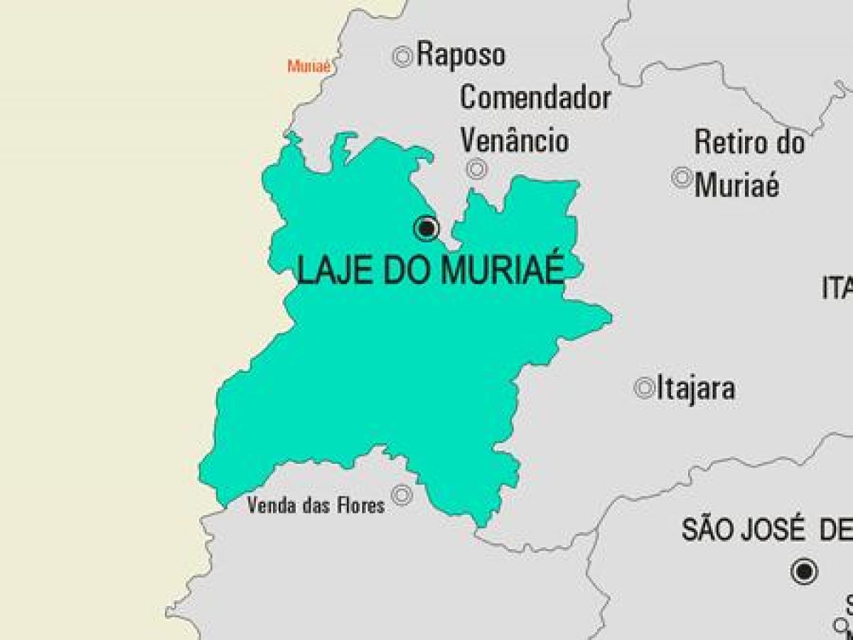 Mapa Laje egin Muriaé udalerriko