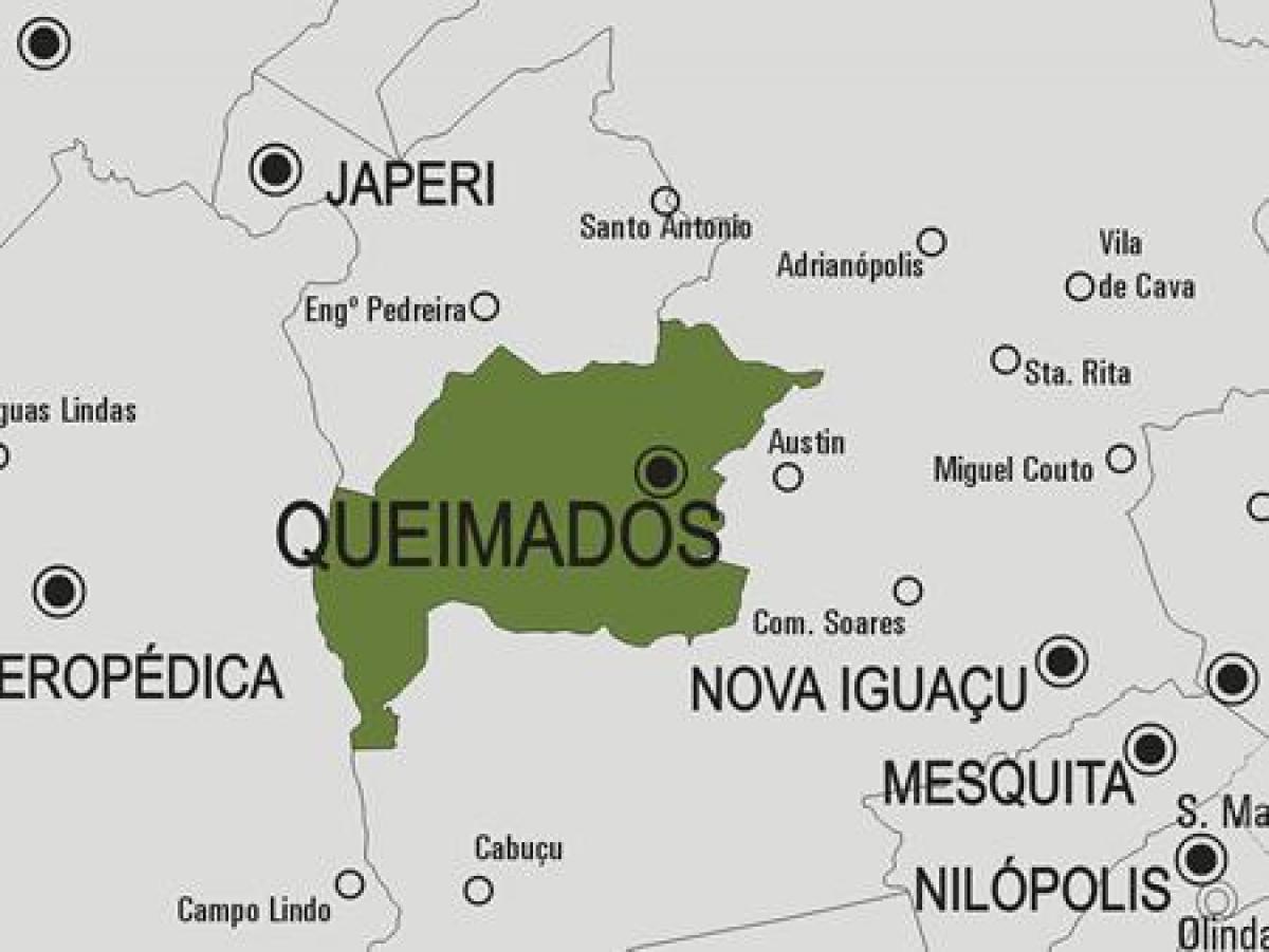 Mapa Queimados udalerriko