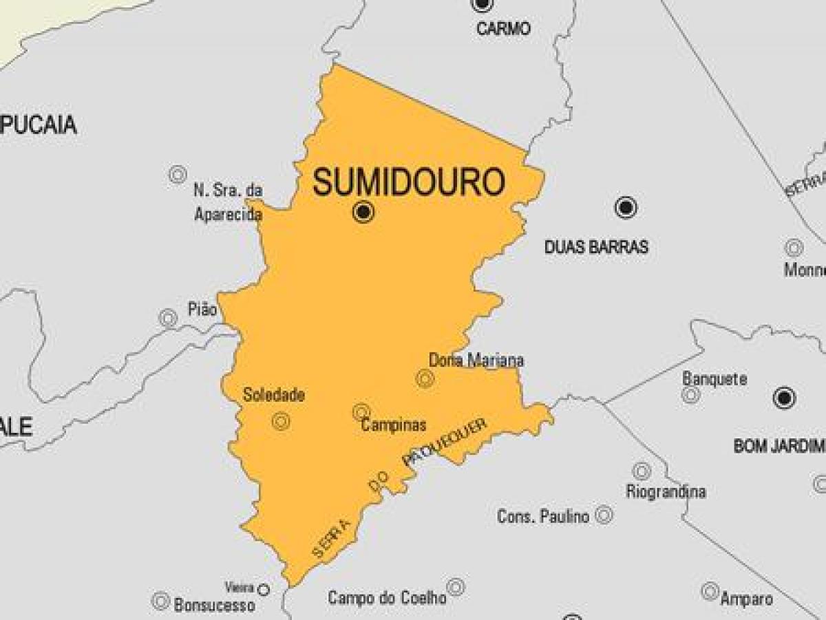 Mapa Sumidouro udalerriko
