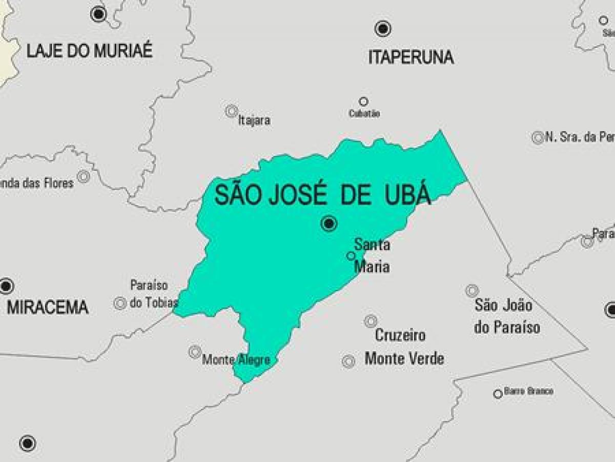 Mapa São José de Ubá udalerriko
