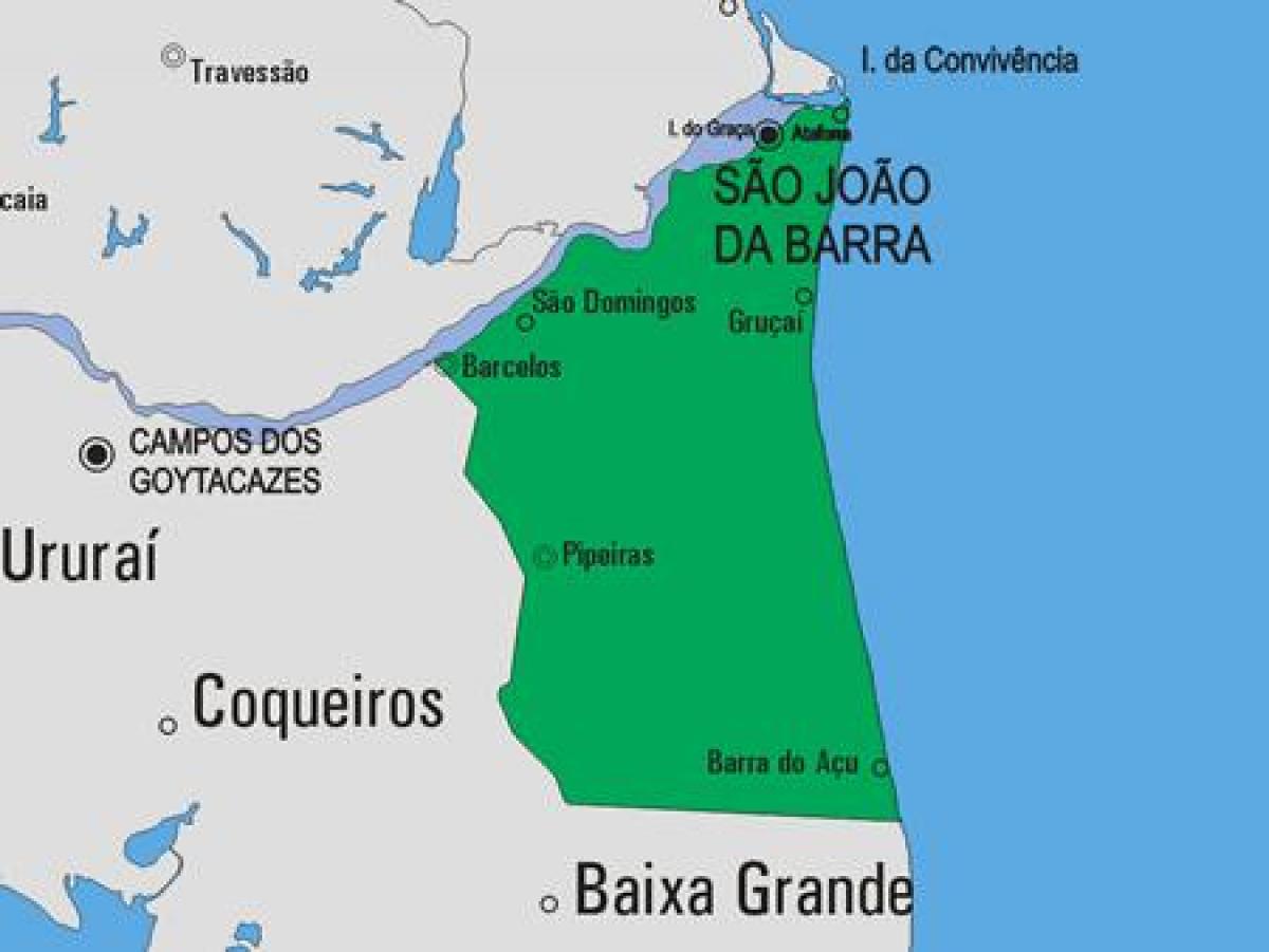 Mapa São João da Barra udalerriko