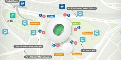 Mapa estadio Maracanã accès