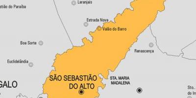 Mapa São Sebastião egin Alto udalerriko