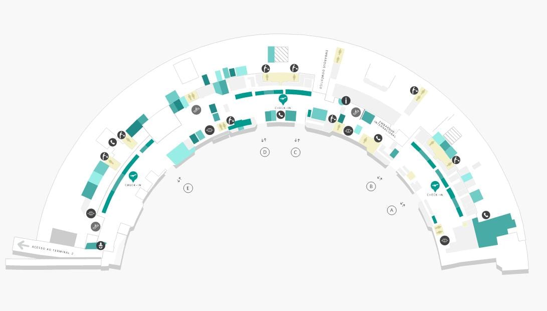 Mapa aireportua Galeão Terminal 1 Maila 1