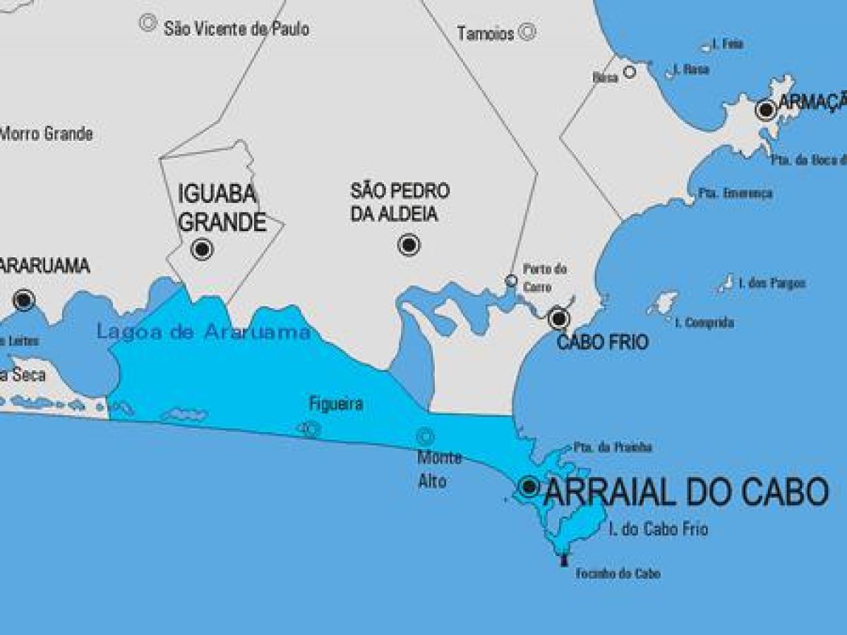 Mapa Arraial egin Cabo udalerriko