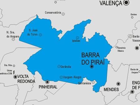 Mapa Barra egin Piraí udalerriko