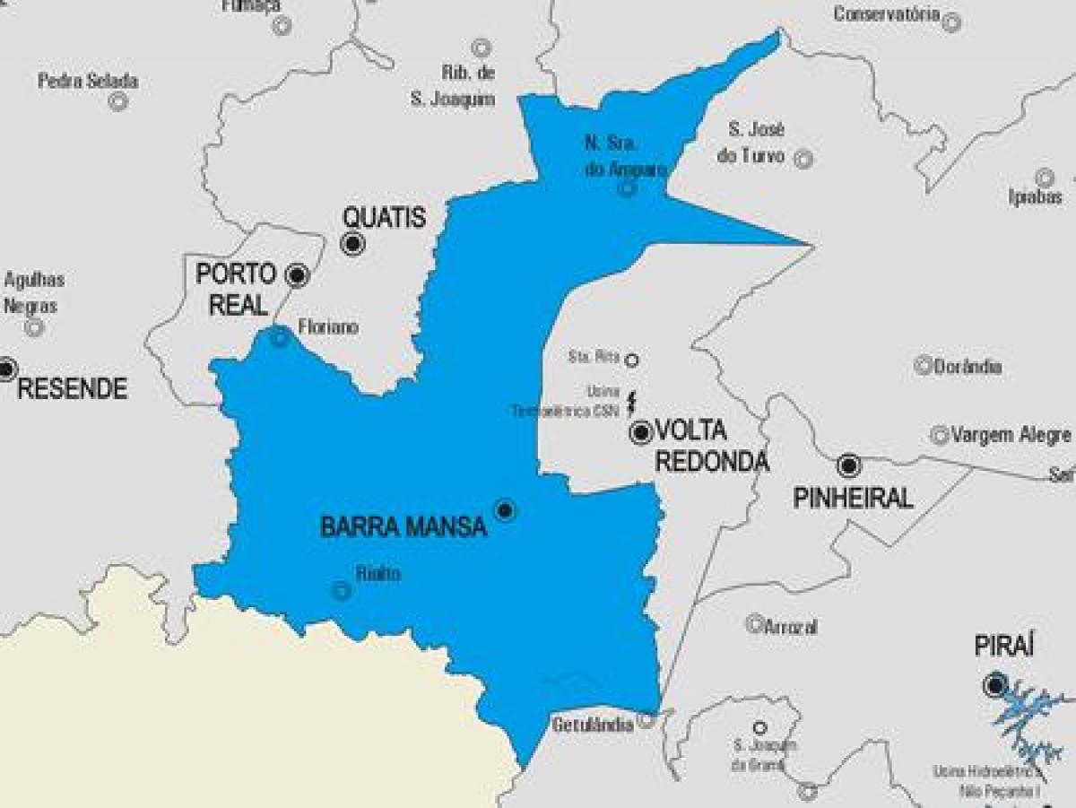 Mapa Barra Mansa udalerriko