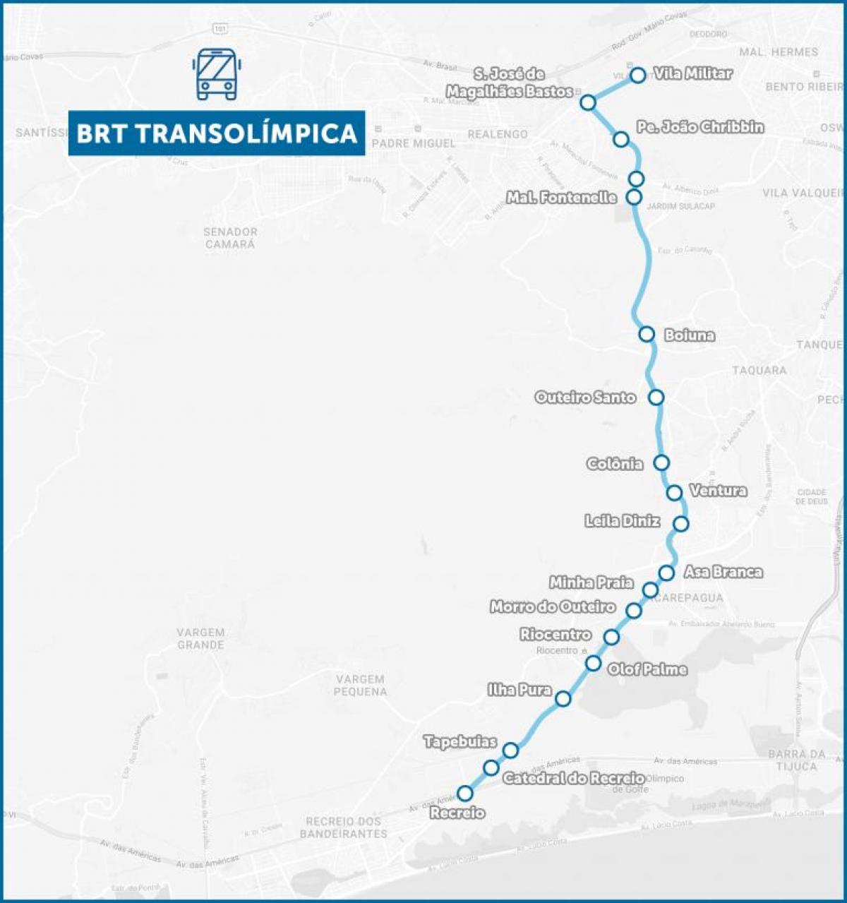 Mapa BRT TransOlimpica