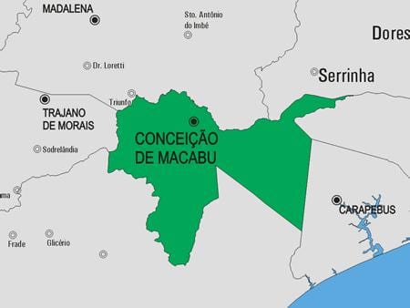 Mapa Conceição de Macabu udalerriko