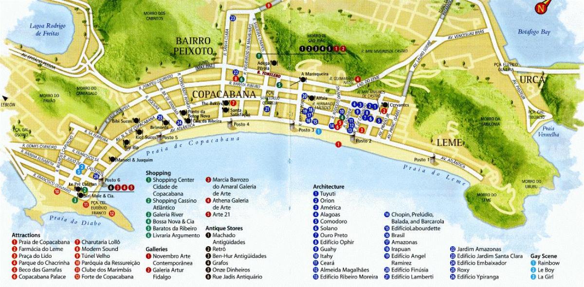 Mapa Copacabana hondartza