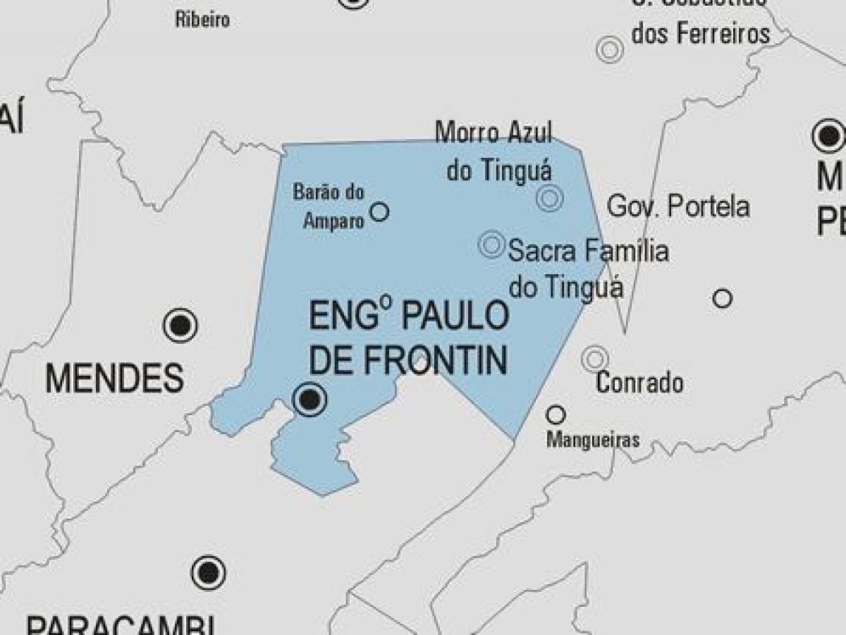 Mapa Engenheiro Paulo de Frontin udalerriko