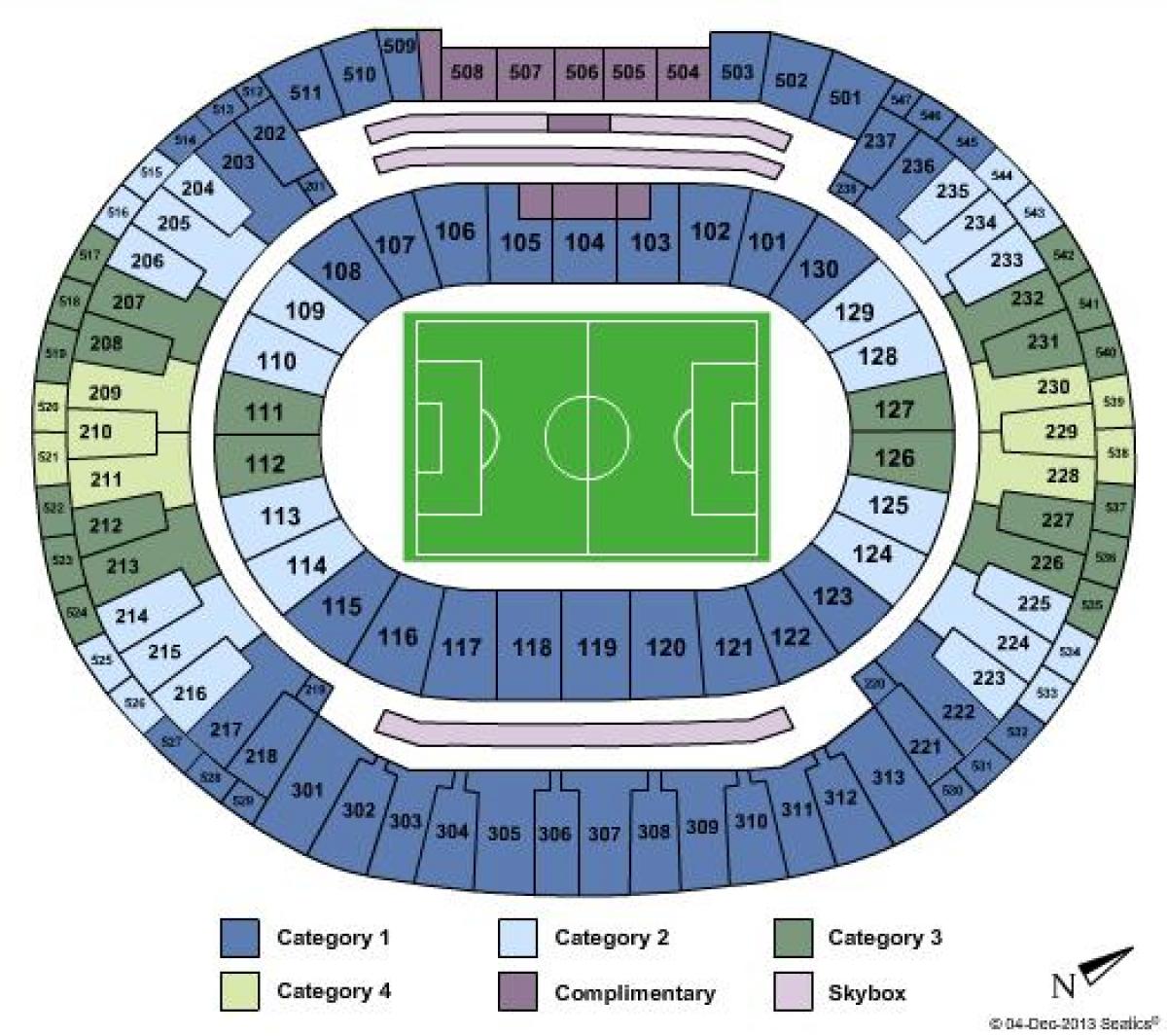Mapa estadio Maracanã sièges