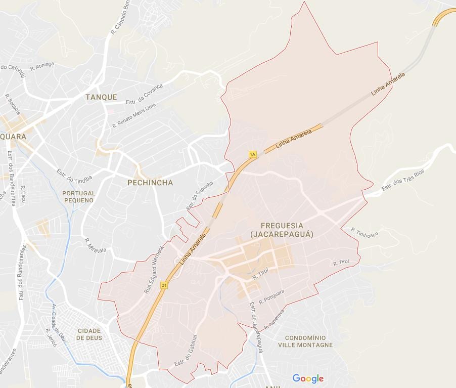 Mapa Freguesia de Jacarepaguá