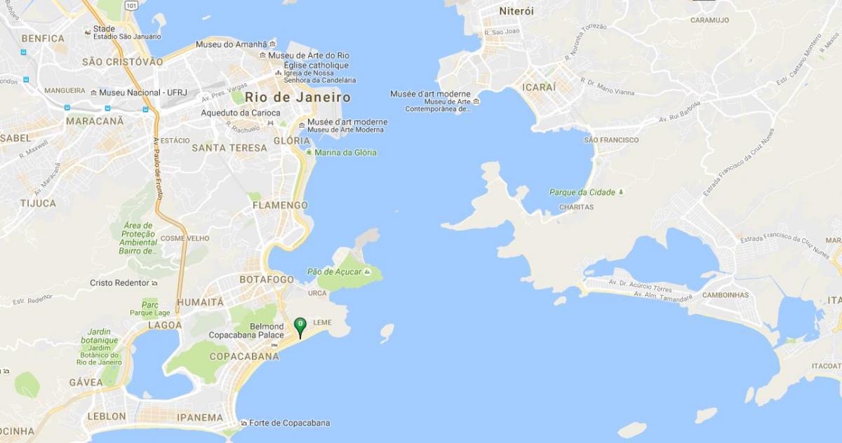 Mapa hondartza Copacabana