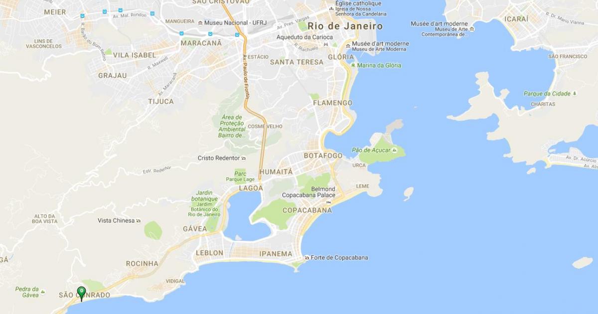 Mapa hondartza São Conrado