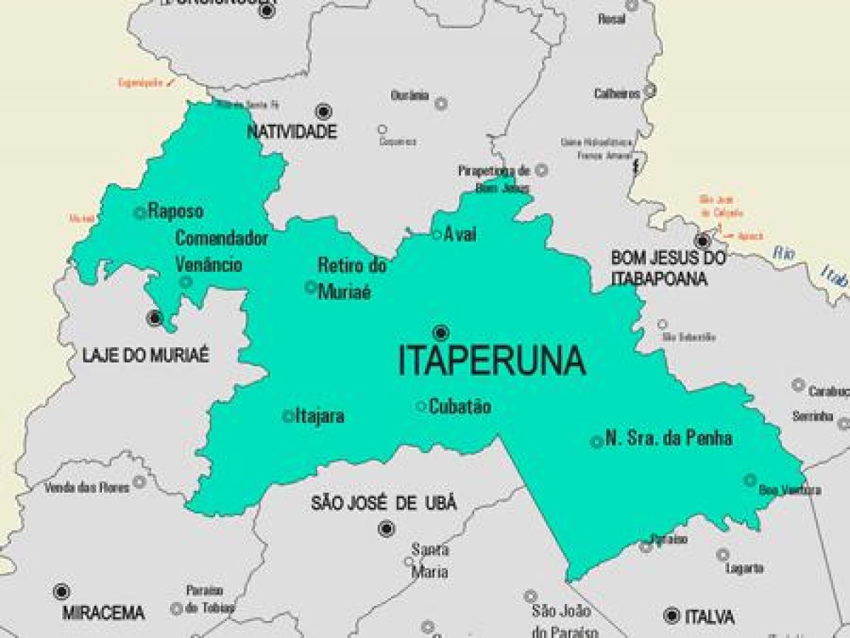 Mapa Itaperuna udalerriko