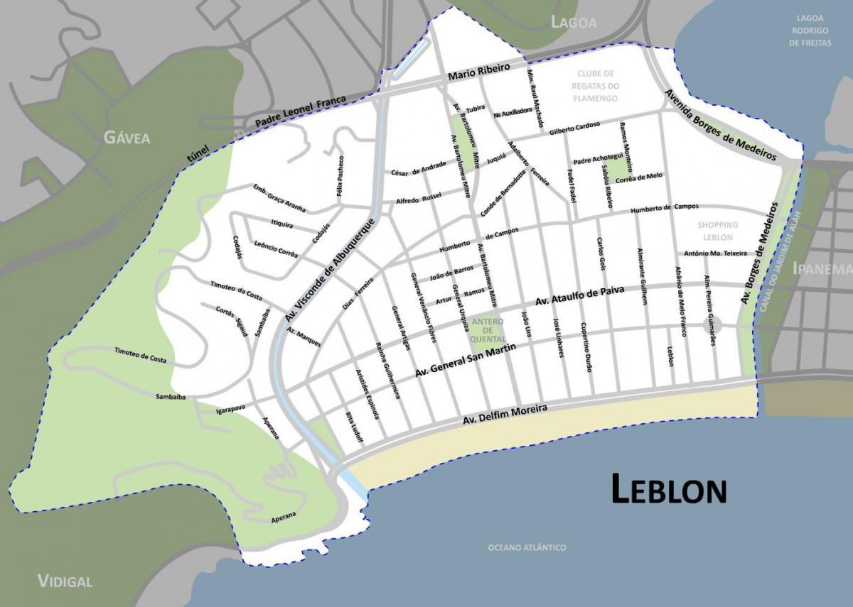 Mapa Leblon hondartza