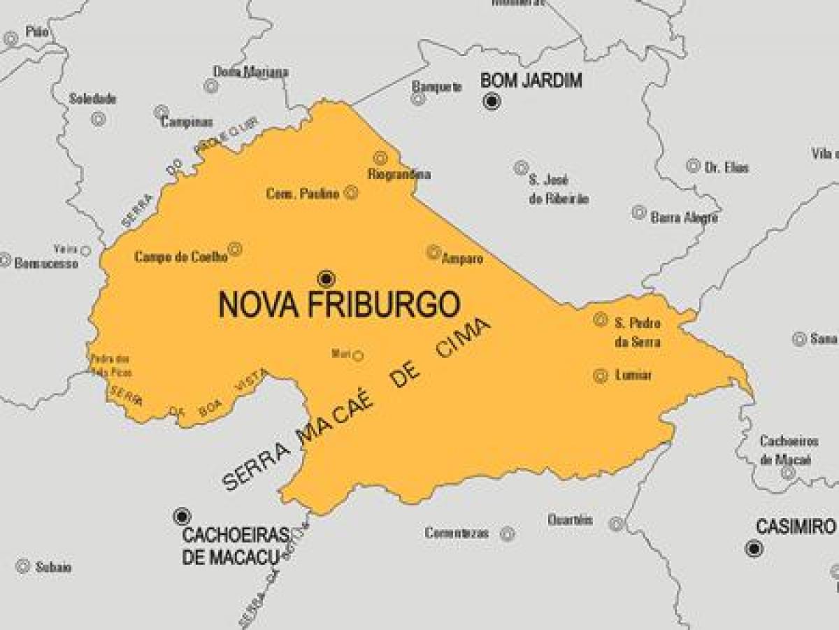 Mapa Nova Friburgo udalerriko