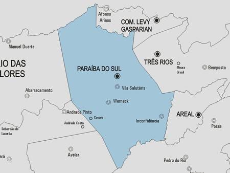 Mapa Paraíba do Sul udalerriko
