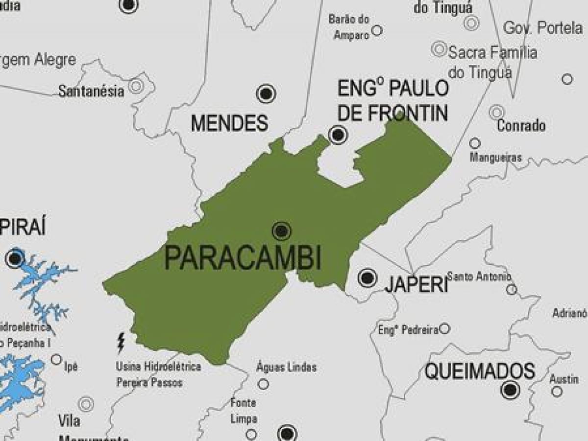 Mapa Paracambi udalerriko