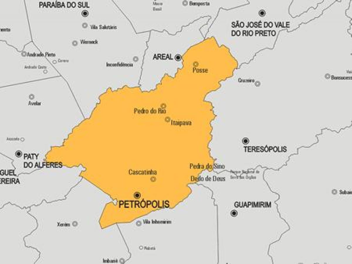 Mapa Petrópolis udalerriko