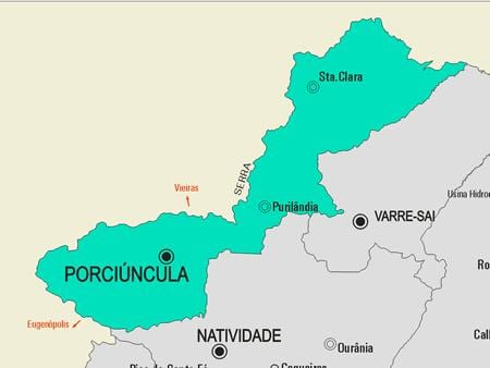 Mapa Porciúncula udalerriko