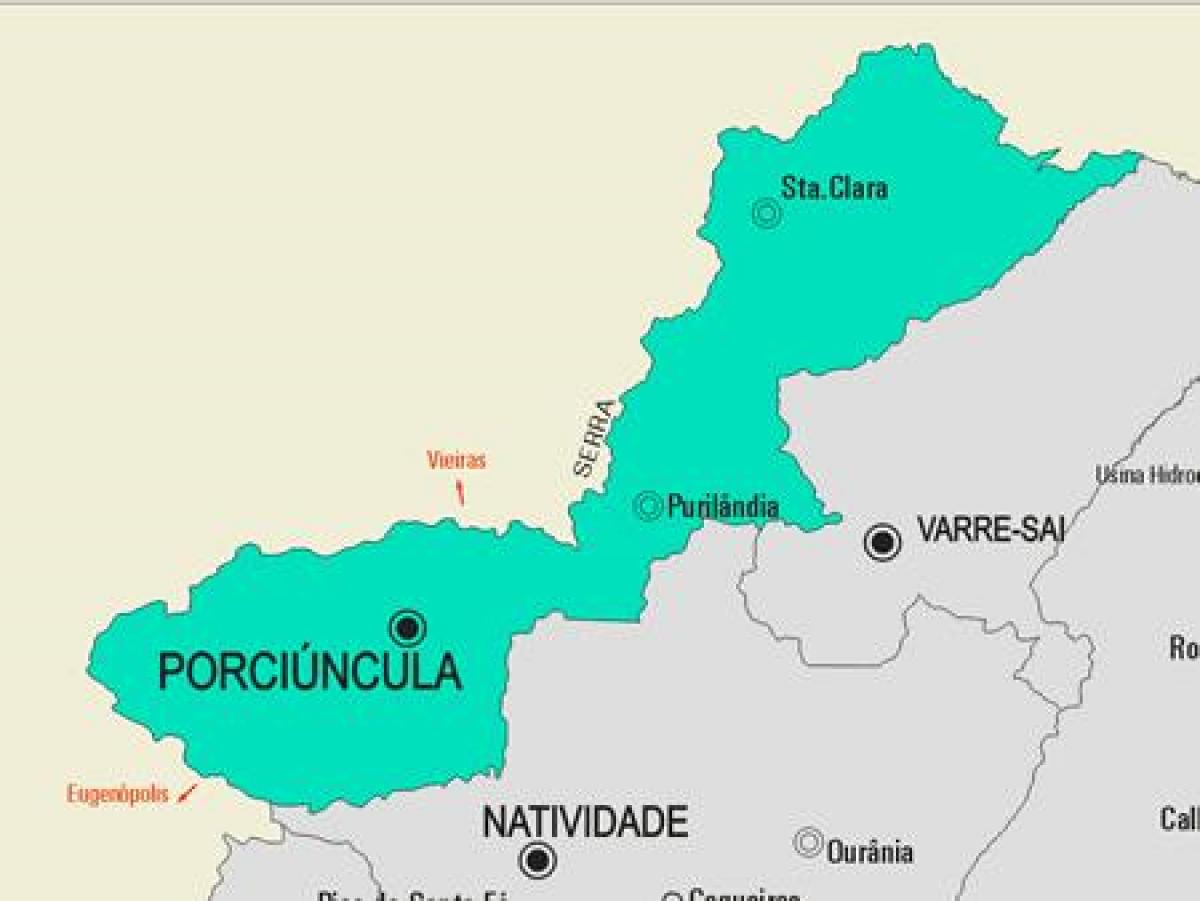 Mapa Porciúncula udalerriko