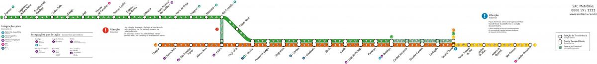 Mapa Rio de Janeiro metro - Linea 1-2-3