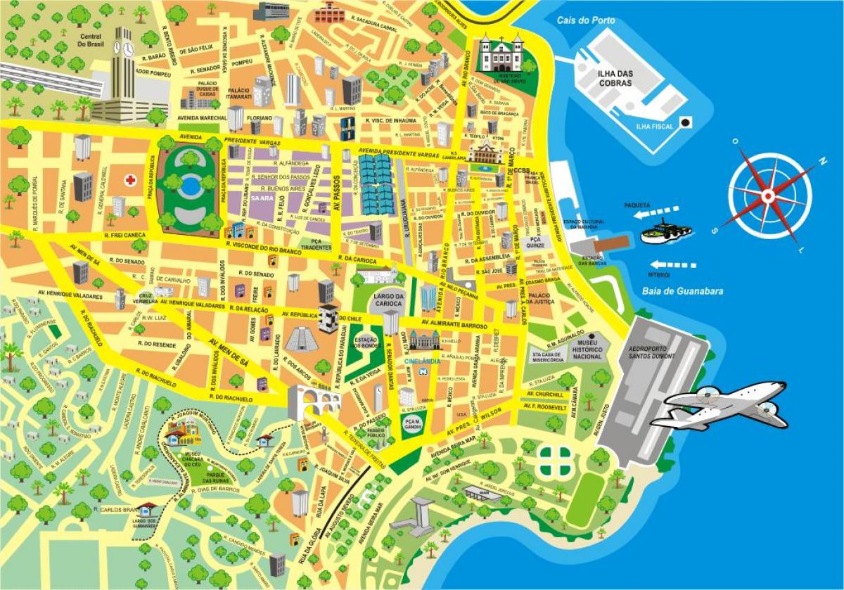 Mapa Rio de Janeiro zentroa