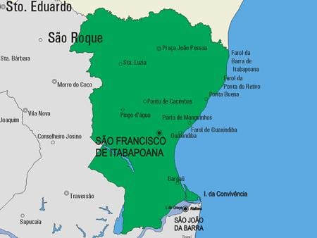 Mapa São Fidélis udalerriko