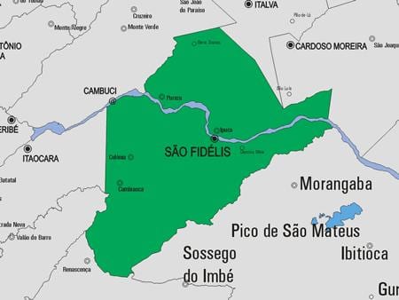 Mapa São Francisco de Itabapoana udalerriko