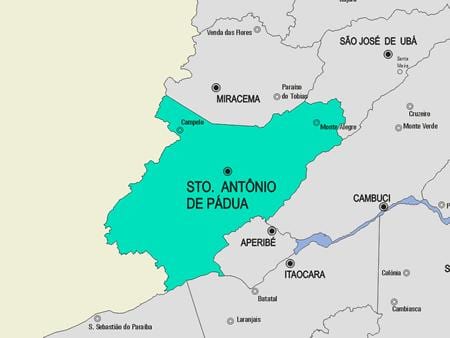 Mapa Santo Antônio de Pádua udalerriko