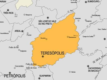 Mapa Teresópolis udalerriko