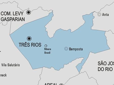 Mapa Três Rios udalerriko