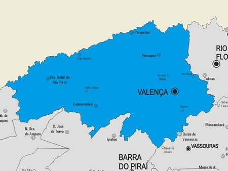 Mapa Valença udalerriko