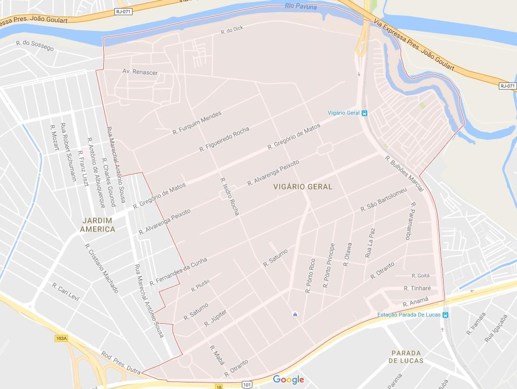 Mapa Vigário Geral