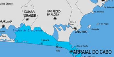 Mapa Arraial egin Cabo udalerriko