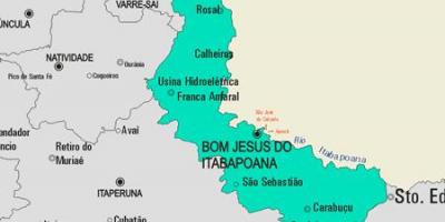 Mapa Bom Jesus egin Itabapoana udalerriko