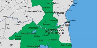 Mapa Carapebus udalerriko