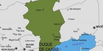 Mapa Duque de Caxias udalerriko