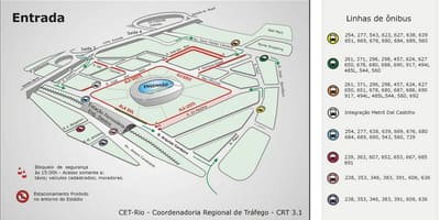 Mapa estadio Engenhão garraiatzen