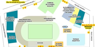 Mapa estadio São Januário