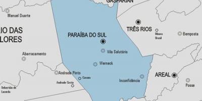 Mapa Paraíba do Sul udalerriko