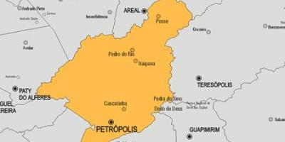 Mapa Petrópolis udalerriko