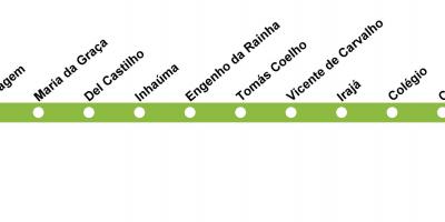 Mapa Rio de Janeiro metro - Linea 2 (berdea)