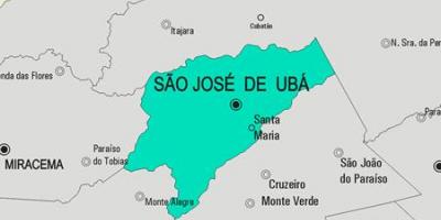 Mapa São José de Ubá udalerriko