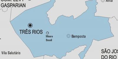 Mapa Três Rios udalerriko
